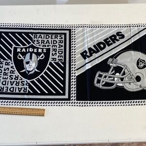 Raiders Black and White Fabric approximately 16” x 38”